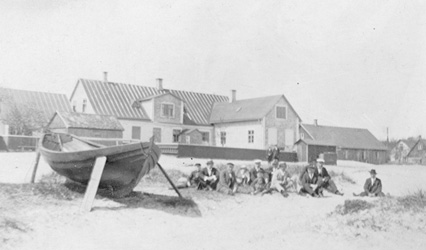 Bild von 1898 über dem Hotel und dem Strand